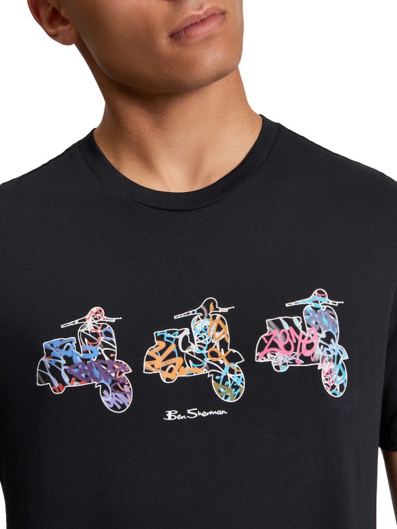 Scooter Spray T Shirt Black-290