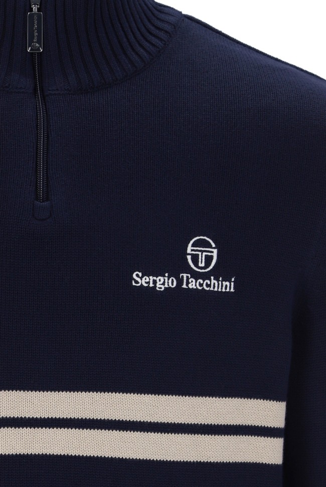New Dallas 1/4 Zip Knitwear MaritimeBlue/Peyote-563