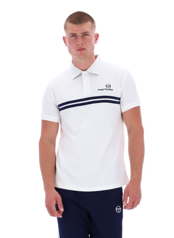New Supermac Polo Shirt White/MaritimeBlue-134