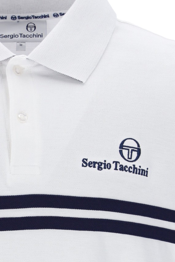 New Supermac Polo Shirt White/MaritimeBlue-134
