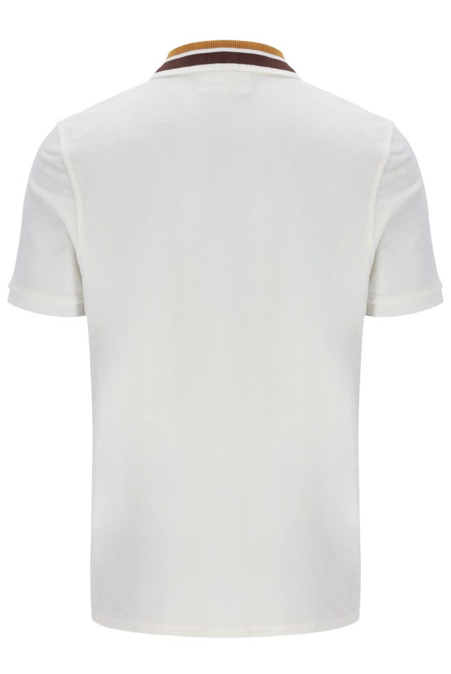 Mahony Velour Zip Polo Shirt Gardenia/Gold-306