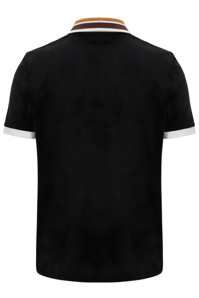 Mahony Velour Zip Polo Shirt Black/Gold-906