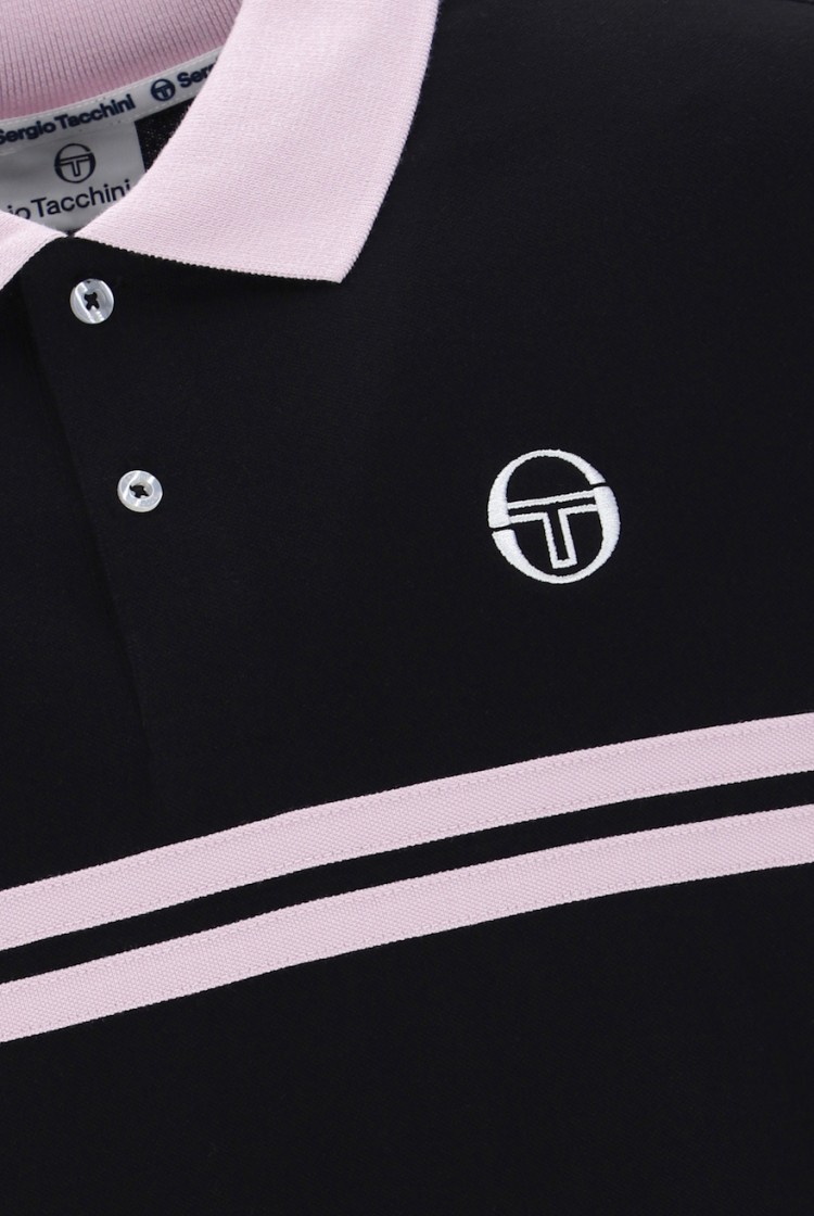 Supermac Polo Shirt Black/LightLilac/White-122