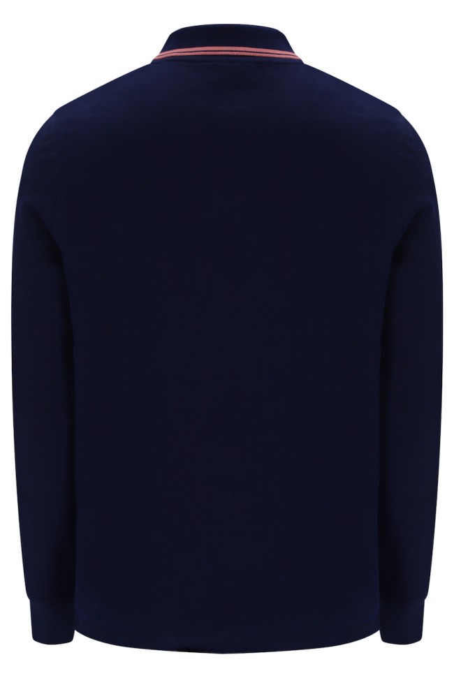 Sergio 020 Long Sleeve Polo Shirt MaritimeBlue/LightMahogany-561