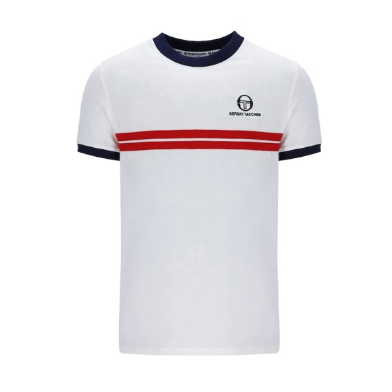 Supermk2 Twin Stripe T Shirt White/AdrenalineRush-005