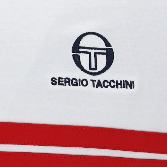 Supermk2 Twin Stripe T Shirt White/AdrenalineRush-005
