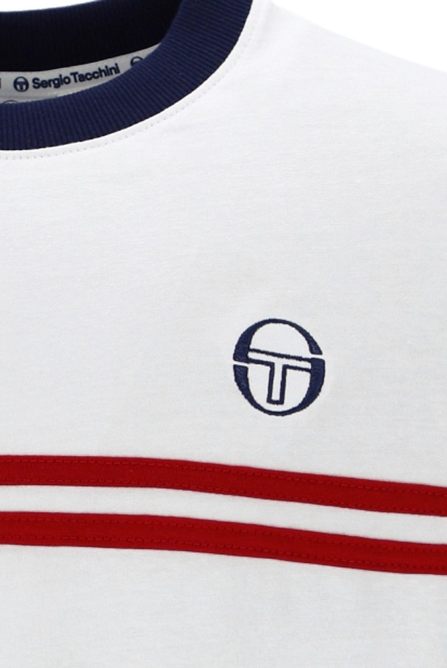 Supermac T Shirt White/MaritimeBlue/AdrenalineRush-016