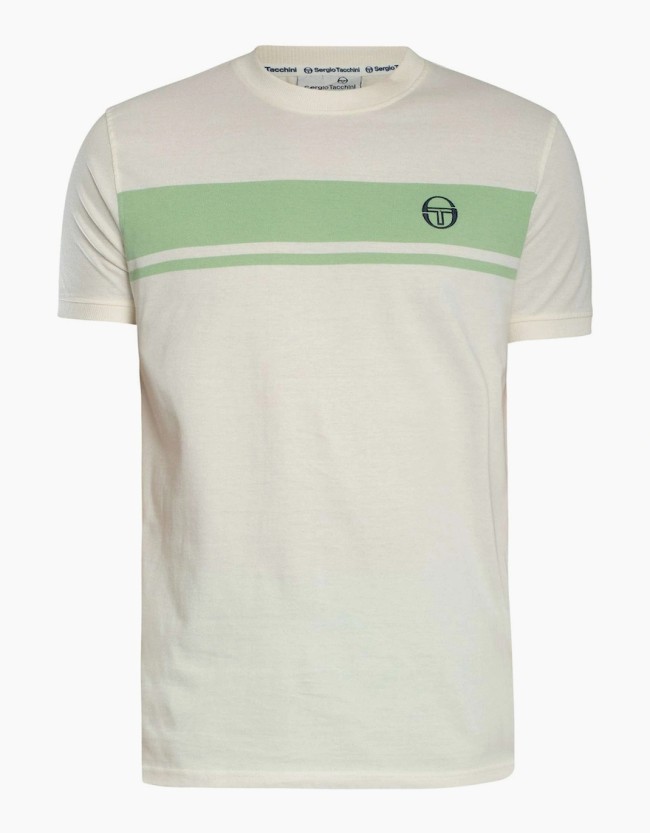 Master Crew Neck T Shirt Gardenia/QuietGreen-158