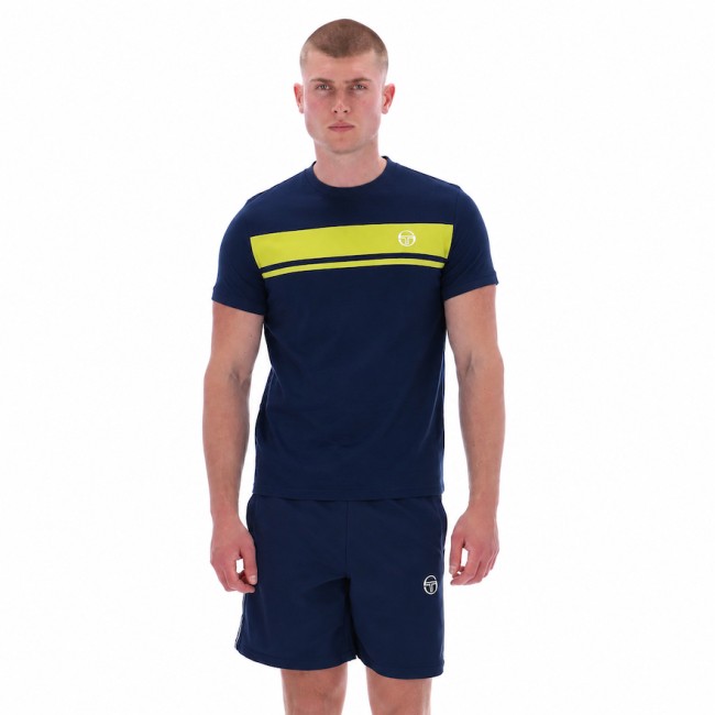 Master Crew Neck T Shirt MaritimeBlue/CeleryGreen-555