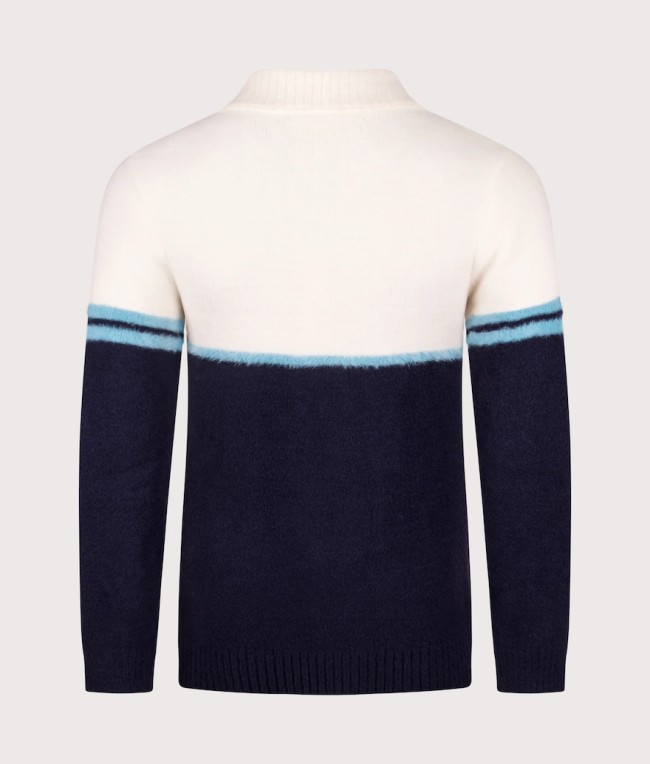 Orion Brushed Knit Track Top Gardenia/MilkyBlue/MaritimeBlue-309