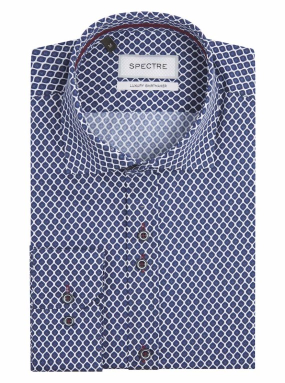 Arlo Tile Print Shirt Navy