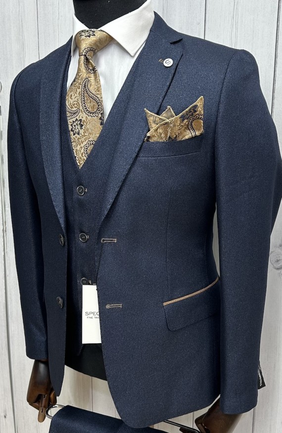 Mycroft Navy 3 Piece Suit Navy