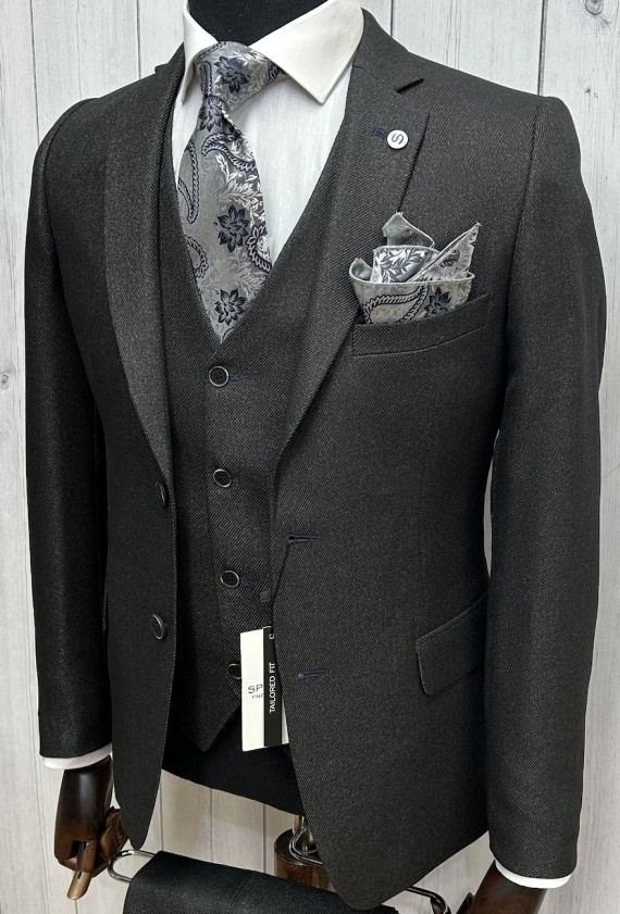 Watson Charcoal 3 Piece Suit Charcoal