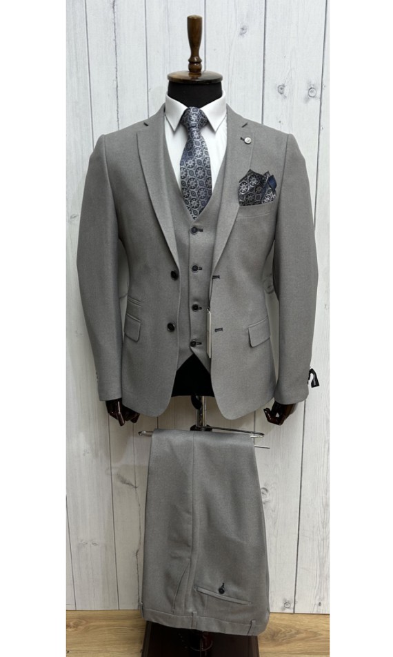 Branson Grey 3 Piece Suit Grey