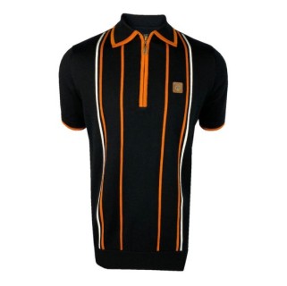 TR8660 Stripe Zip Knitted Polo