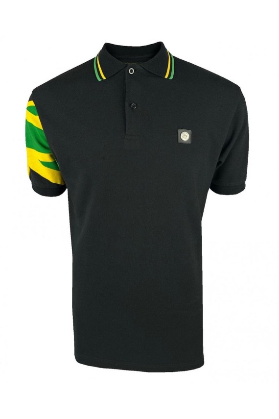 TR9022 Flag Sleeve Pique Polo Black