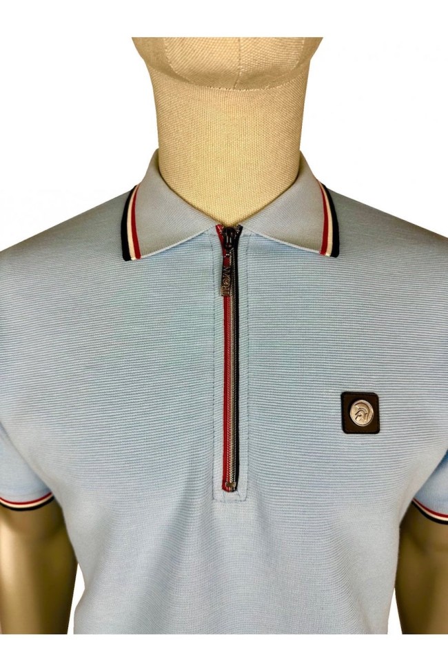 TR9070 Ottoman Rib Zip Polo Powder