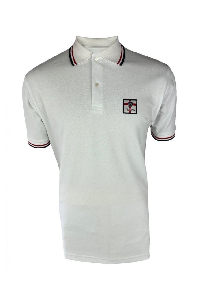 TR9078 St George Badge Pique Polo White