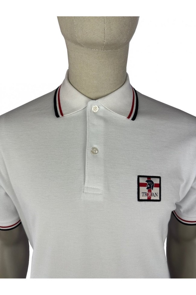 TR9078 St George Badge Pique Polo White