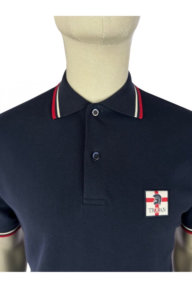 TR9078 St George Badge Pique Polo Navy