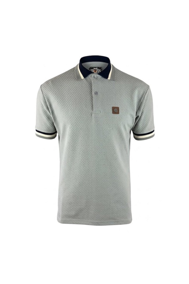 Grey TR9129 Textured Jacquard Collar Polo