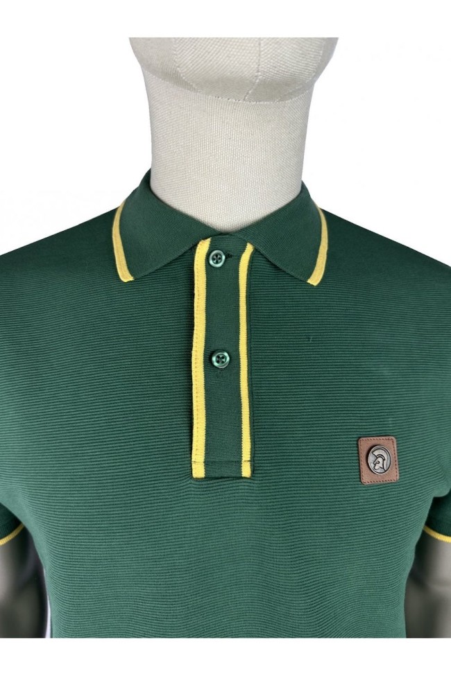 TR9117 Ottoman Rib Polo Green