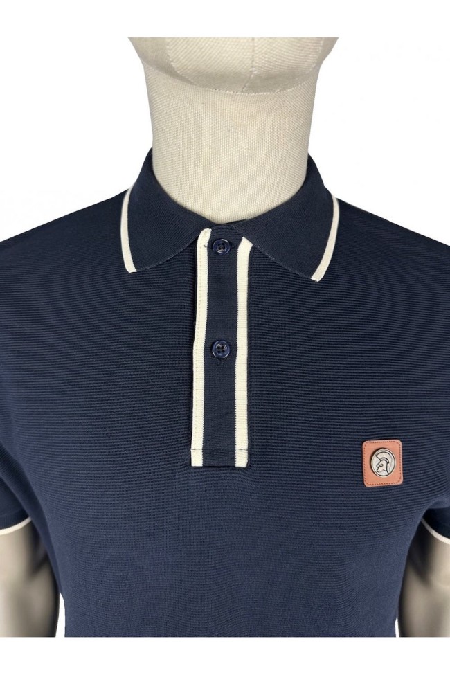 TR9117 Ottoman Rib Polo Navy