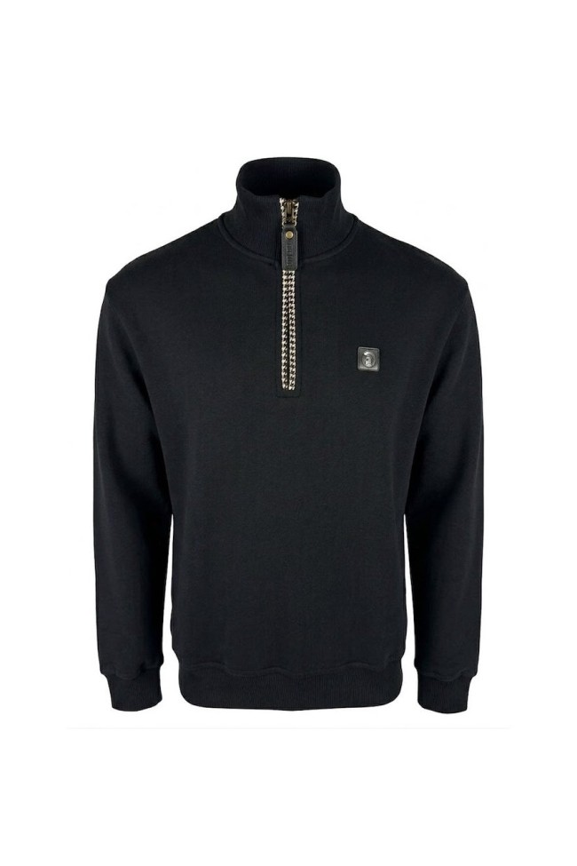 Black TR9108 1/4 Zip Trim Sweat