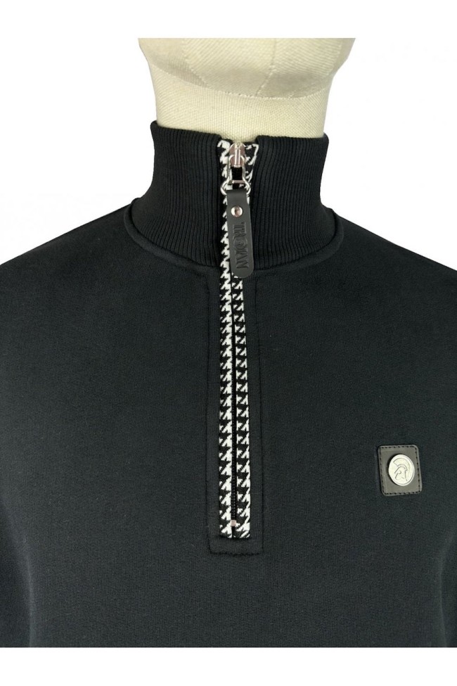 TR9108 1/4 Zip Trim Sweat Black