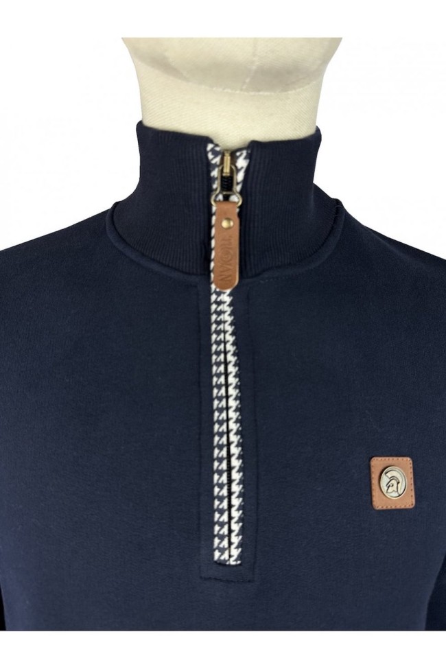 TR9108 1/4 Zip Trim Sweat Navy