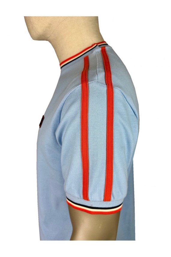 TC1042 Three Colour Tipped Pique T Shirt Powder