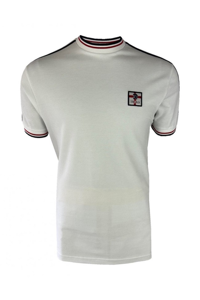 White TR9087 St George Badge Pique T Shirt