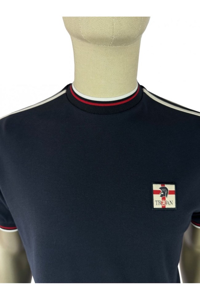 TR9087 St George Badge Pique T Shirt Navy