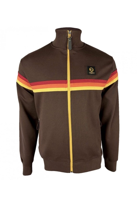 TR9002 Retro Stripe Tracktop Chocolate