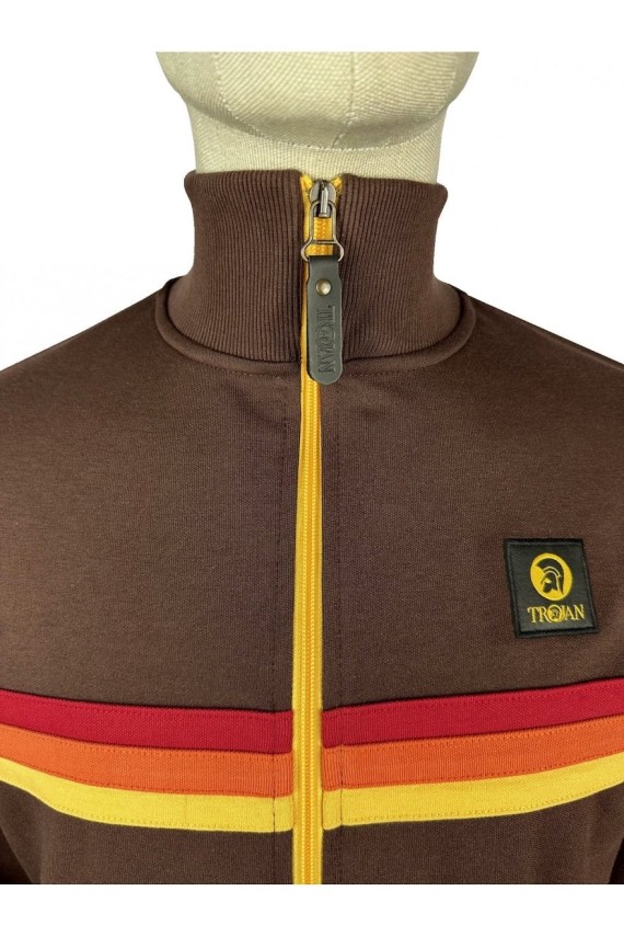 TR9002 Retro Stripe Tracktop Chocolate