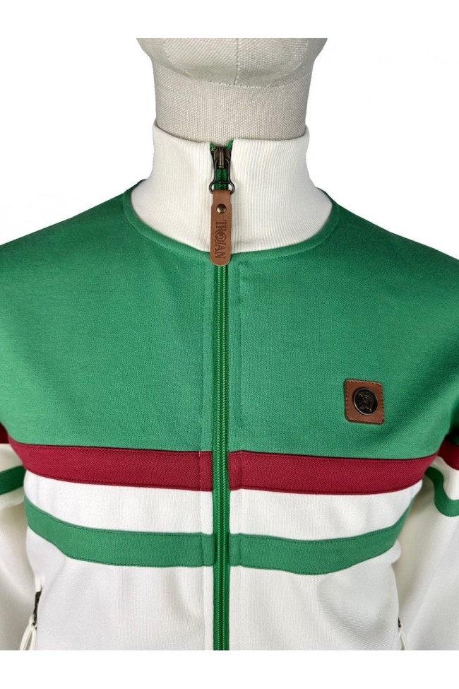 TR9051 Panel Stripe Track Top Emerald