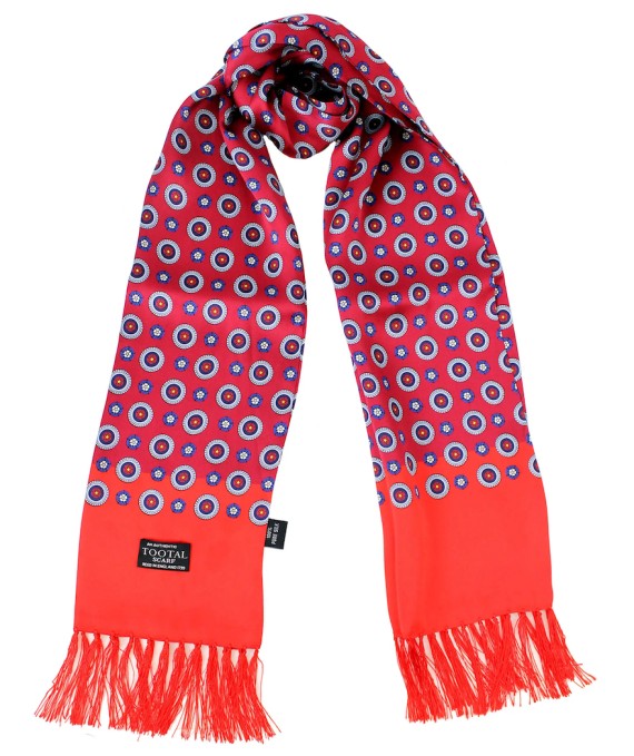 Circle Border Bordeaux Silk Scarf Bordeaux-921
