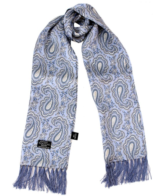 Weller Paisley Sky Blue Silk Scarf Sky/Blue-268