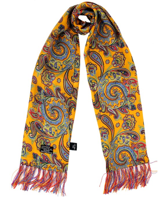 Swirl Paisley Butterscotch Silk Scarf Butterscotch-445