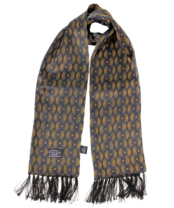 Vinyl Gold Black Silk Scarf Gold/Black-427