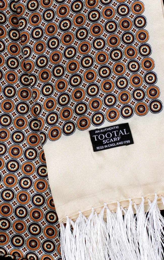 TV5953 Cream Circles Silk Scarf Cream-036