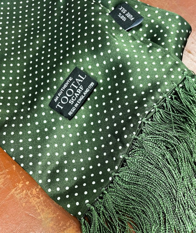 TL3805 Parka Green Polka Dot Silk Scarf Parka/Green-724