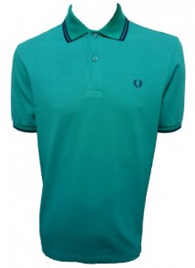 Fred Perry Tipped Pique Polo T Shirt Jade Turquoise Green Blue Laurel Wreath