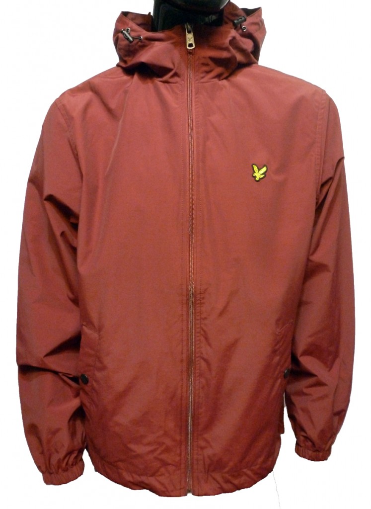 Lyle and Scott Zip Through Hooded Jacket Berry Red 