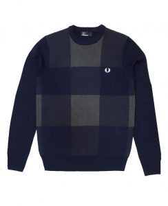 fred-perry-navy-magnified-gingham-knitwear