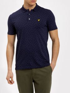 SP701V Mini Square Dot Polo Shirt by Lyle and Scott