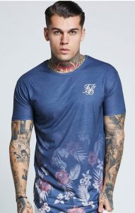 Hazey Daze Curved Hem T Shirt by Sik Silk