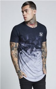 Smoke Marl Curved Hem T Shirt by Sik Silk