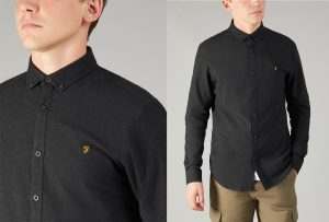 F4WF4040 Steen Brushed Marl Shirt by Farah