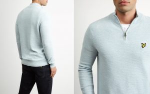 KN906V Moss Stitch 1/4 Zip Jumper by Lyle and Scott